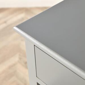 Home Source Dartmouth 3 Wicker Basket Drawer Chest Storage Unit - Grey by Home Source