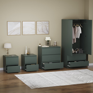 Denver Bedroom Set (2 Drawer Bedside (x2), 3 Drawer Chest, 2 Door Wardrobe) by Vida Designs