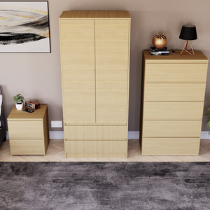 Denver Bedroom Set (2 Drawer Bedside, 5 Drawer Chest, 2 Door 2 Drawer Wardrobe) by Vida Designs
