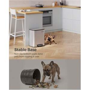 SONGMICS 20L Soft-Close Pedal Kitchen Bin - Silver by SONGMICS