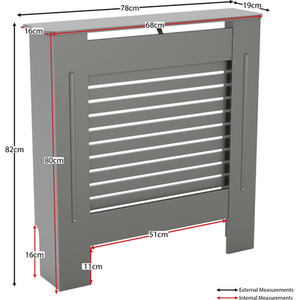 Milton Radiator Cover - Grey / 78cm by Vida Designs