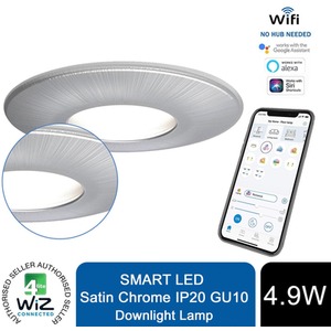 4lite WiFi And Bluetooth - IP20 Adjustable Satin Chrome by 4lite WiZ Connected