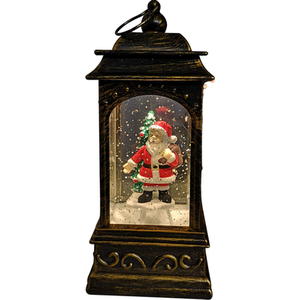 Dual Power Glitter Water Spinner Lantern Christmas Decoration - Gold by Samuel Alexander