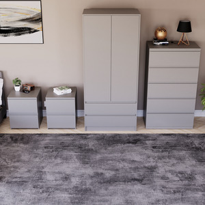 Denver Bedroom Set (2 Drawer Bedside (x2), 5 Drawer Chest, 2 Door Wardrobe) by Vida Designs