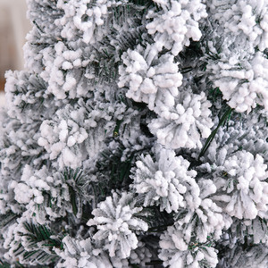 HOMCOM Prelit Artificial Snow Flocked Christmas Tree with LED Light - Green, White / 6ft by HOMCOM