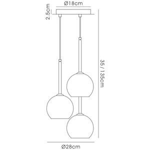 Regina Ceiling Cluster Pendant Cluster G9 Polished Chrome, Smoke Glass - Polished Chrome