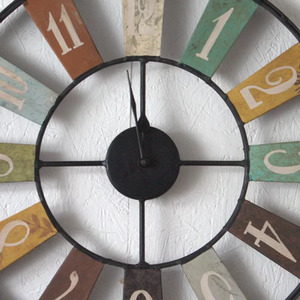 Arial Industrial Multi Colour Wall Clock - Multi by IH Design