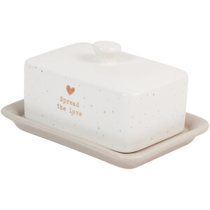 Gold Heart Butter Dish