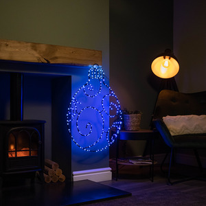 Christmas Bauble with 245 LEDs in Blue and White - Black by Samuel Alexander