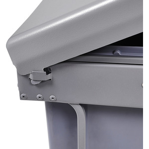 40L Kitchen Double Pull-Out Trash Can Under Cabinet - Grey by Livingandhome