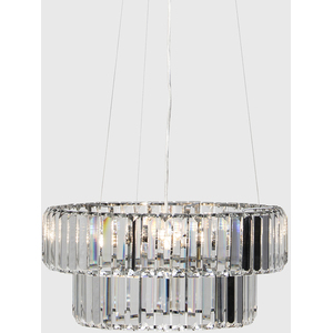 Elegant 5 Way Tiered Chrome And Clear Crystal Ceiling Light Pendant Fitting - Silver by ValueLights