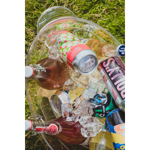 BarCraft Clear Acrylic Large Oval Drinks Pail Cooler, Labelled - Clear by BarCraft