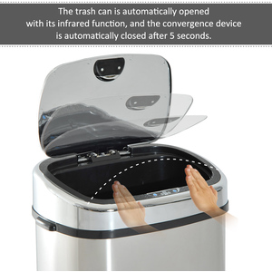 HOMCOM Sensor Bin 68L Automatic Kitchen Waste - Silver by HOMCOM