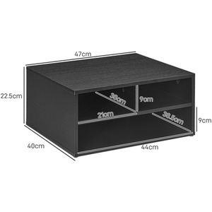 HOMCOM 2 Tier Desktop Printer Stand - Black by HOMCOM