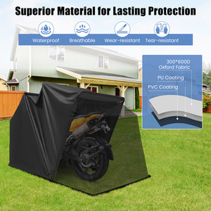Motorcycle Tent Waterproof Motorbike Cover - Black by Costway