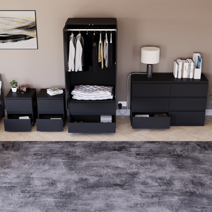 Denver Bedroom Set (2 Drawer Bedside (x2), 6 Drawer Chest, 2 Door Wardrobe) by Vida Designs