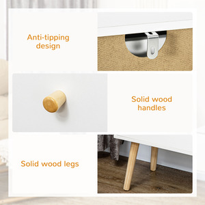 HOMCOM Chest of Drawers, 3-Drawer Storage Organiser Unit - White by HOMCOM