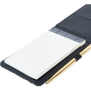 Tartan Notebook and Pen - Black and Grey