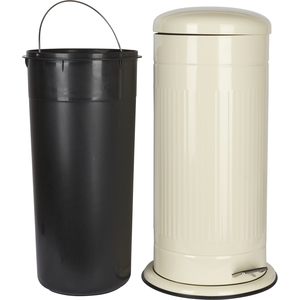 Living Nostalgia Antique Cream 30 Litre Pedal Bin - Cream by KITCHENCRAFT