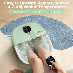 Folding Foot Bath Massage Bubble Foot Spa Basin - Green by Costway