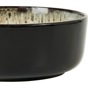 Black Kyanite Rice Bowl - Black and White
