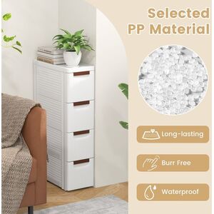 4-Drawer Bathroom Storage Unit - White by Costway