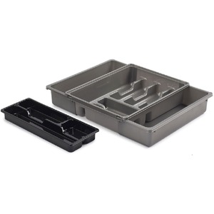 Grey Adjustable Drawer Organiser - Grey by Whitefurze