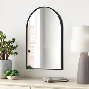 Arched Black Aluminum Alloy Frame Wall Mirror - Clear / 40cm / 60cm by Livingandhome