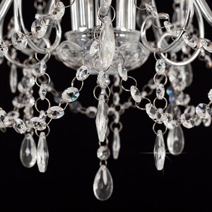 5 Way Silver Chrome Ceiling Light Chandelier With Lead Crystal Droplets - Silver by ValueLights