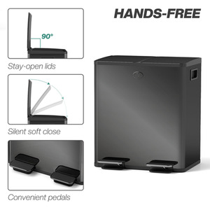 HOMCOM 20L Dual Kitchen Bin with Removable Inner Buckets by HOMCOM