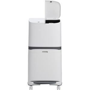 2-Tier Waste Separation Bin with Wheels - White / 48l by lifeideas