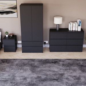 Denver Bedroom Set (2 Drawer Bedside, 6 Drawer Chest, 2 Door 2 Drawer Wardrobe) by Vida Designs