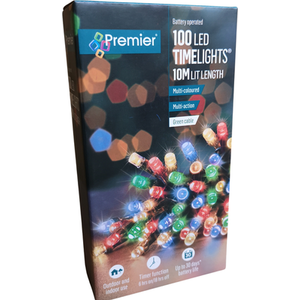 LED Christmas Multi Function Battery Lights with Timer - Multicolour by Samuel Alexander
