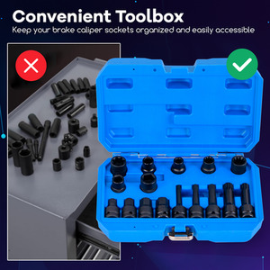 16pcs Impact Brake Caliper Socket Set - Blue by Costway