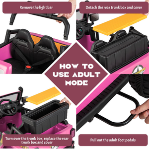 Kids Electric Ride on Car with Music - Pink by Costway