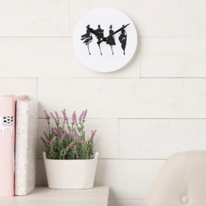 Lady art wall clock - Black and white by Clock Styles London