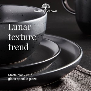 Luna 16 Piece Dinnerware Set - Black by Barbary and Oak