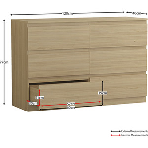 Denver Bedroom Set (2 Drawer Bedside (x2), 6 Drawer Chest, 2 Door Wardrobe) by Vida Designs