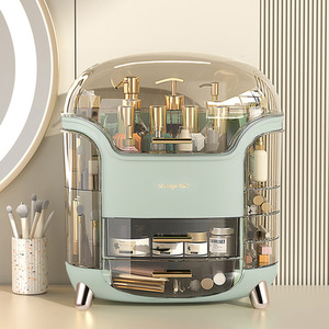 Large Makeup Storage Box Organiser with Drawers - Light Green by komore