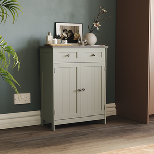 Priano 2 Drawer 2 Door Freestanding Cabinet - Grey by Vida Designs