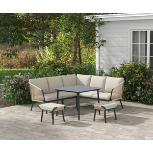 Oxford Corner Rattan Dining Set by Malay