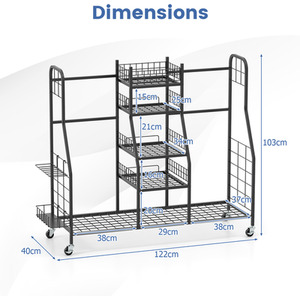 Golf Bag Storage Organizer Golf Bag Stand - Black by Costway