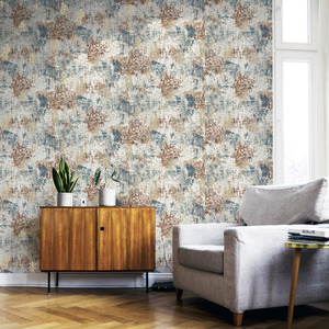 Arthouse Abstract Texture Copper Navy Wallpaper - Bronze by Arthouse