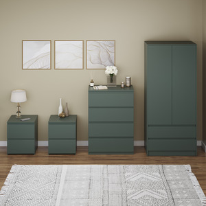 Denver Bedroom Set (2 Drawer Bedside (x2), 4 Drawer Chest, 2 Door Wardrobe) by Vida Designs