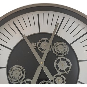 Gear Design Wall Clock for Living Room - Silver by Vanity Living