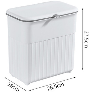 Kitchen Hanging Trash Can Waste Bin White - White by Livingandhome
