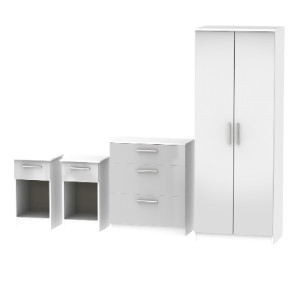 Carlton Ready Assembled 4 Piece Bedroom Set - Grey / 5