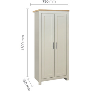 Wooden 4 Piece Furniture Set Wardrobe Chest of Drawers Bedsides Highgate - Cream by Birlea