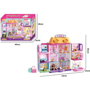 Kids Cute Pet House Playset - Multicolour