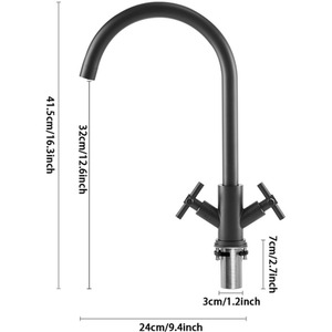 Stainless Steel Dual Handle Kitchen Tap by Livingandhome